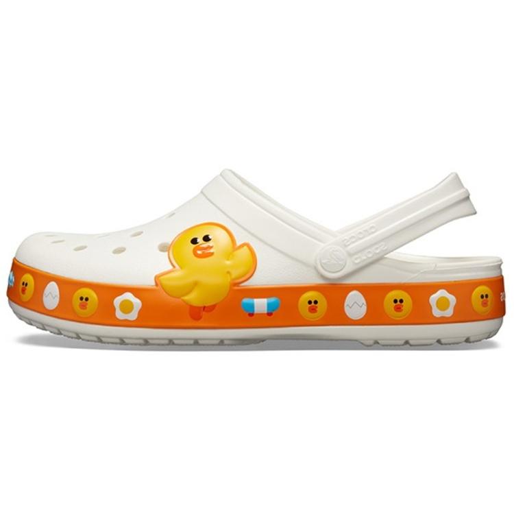 Crocs Classic Clog Line Friends Beach White Yellow Men s 205791-100 EU 41-42