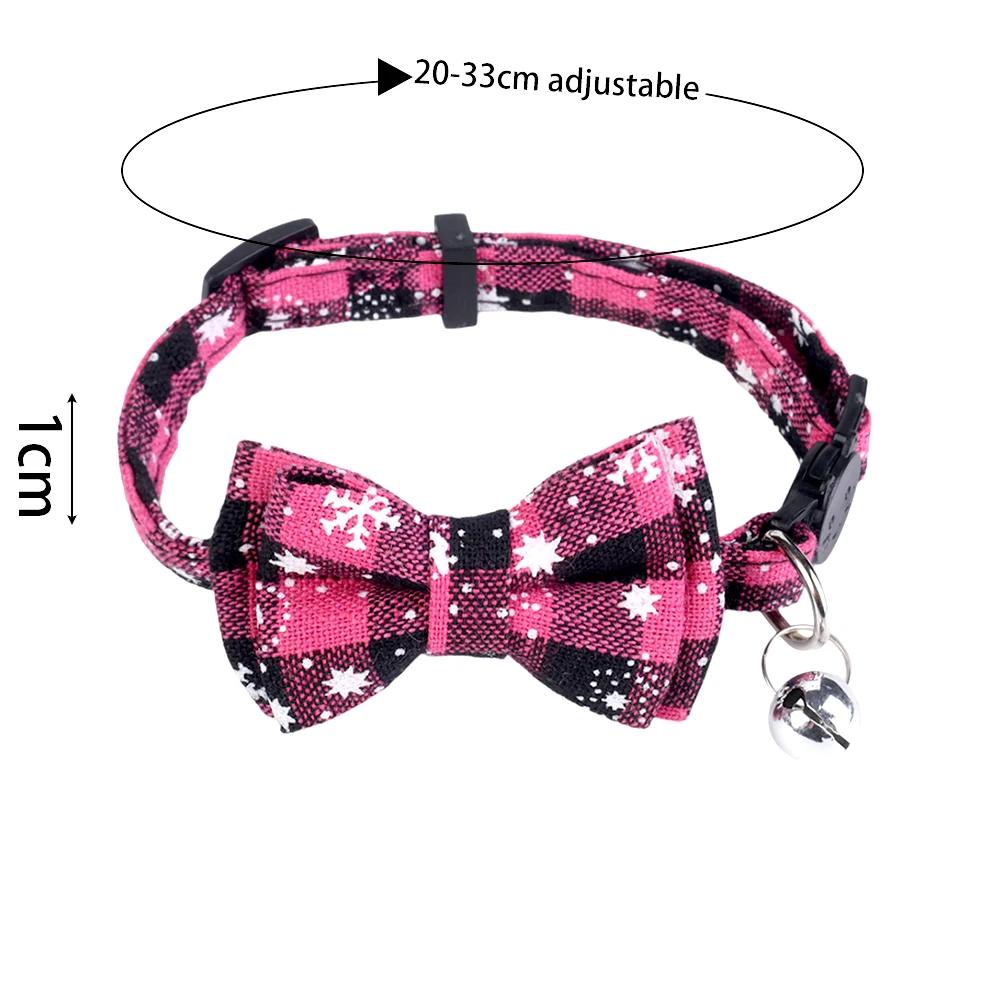 10/1PCS Christmas Snowflake Cat Collar Removable Adjustable Dog Collar Pet Cat Bow Tie Dog Christmas Accessories Pet Supplies