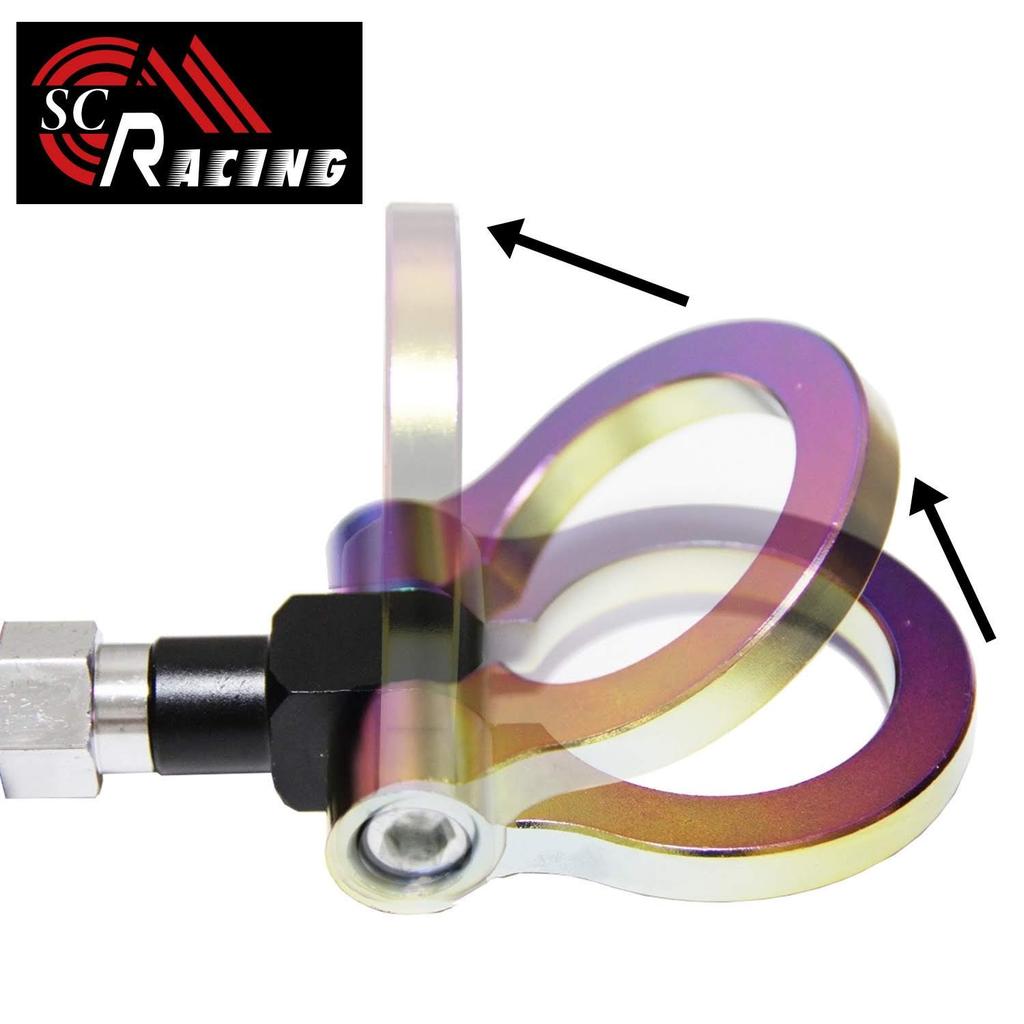 SC RACING Front Rear Tow Hook Aluminum M18 P2.5 Red Red Retractable Domestic Car