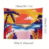 Beach Sunrise Design Digital Printing Polyester Wall Tapestry Suitable for Use In Living Rooms Bedrooms Offices Bars Party