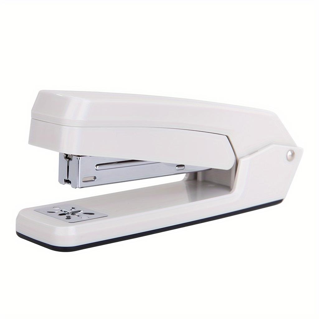 1pc Agrafeuse multifonctionnelle rotative à 360 degrés 1pc Agrafeuse à économie d'effort - Blanc Fournitures de bureau d'affaires - Peut relier 25 feuilles de papier à la fois