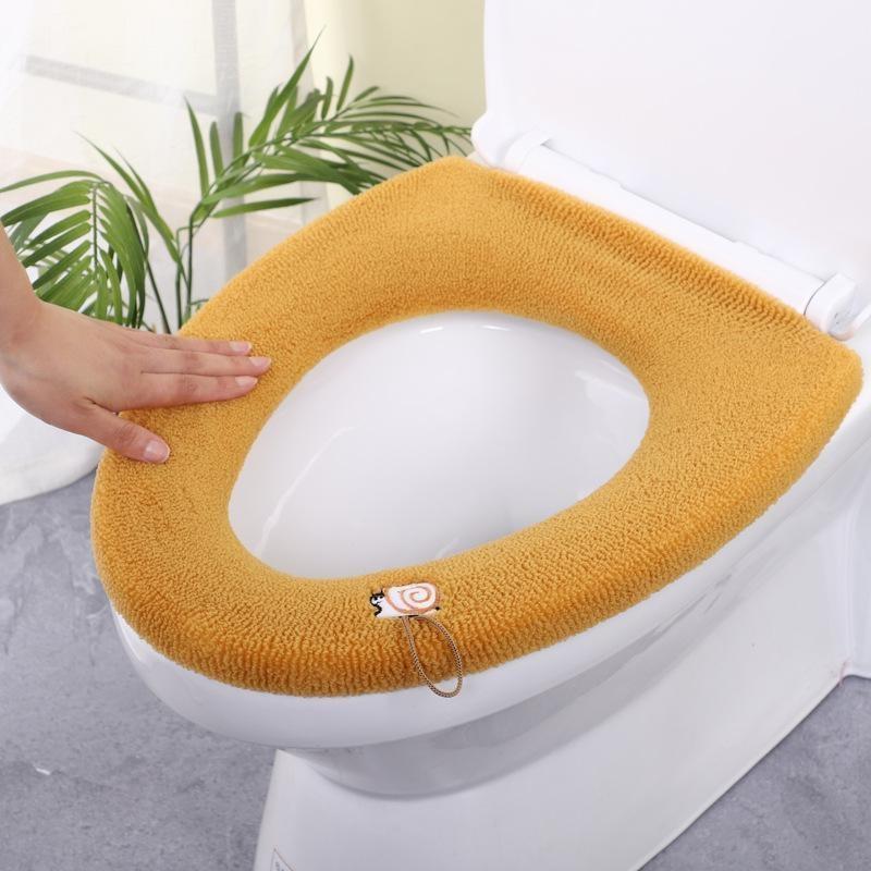Thicker Bathroom Toilet Seat Cover Pads - Soft Warmer Toilet Seat Cushion Cover Stretchable Washable Cloth