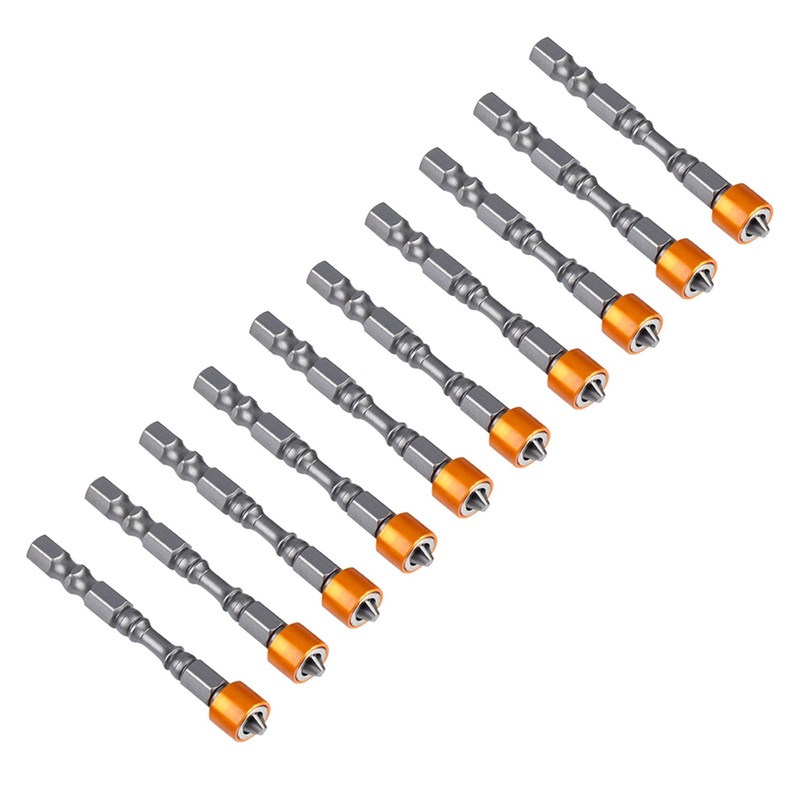 

Набор из 10 шт. 65 мм PH2 с шестигранным хвостовиком, магнитные противоскользящие биты для шурупов по гипсокартону