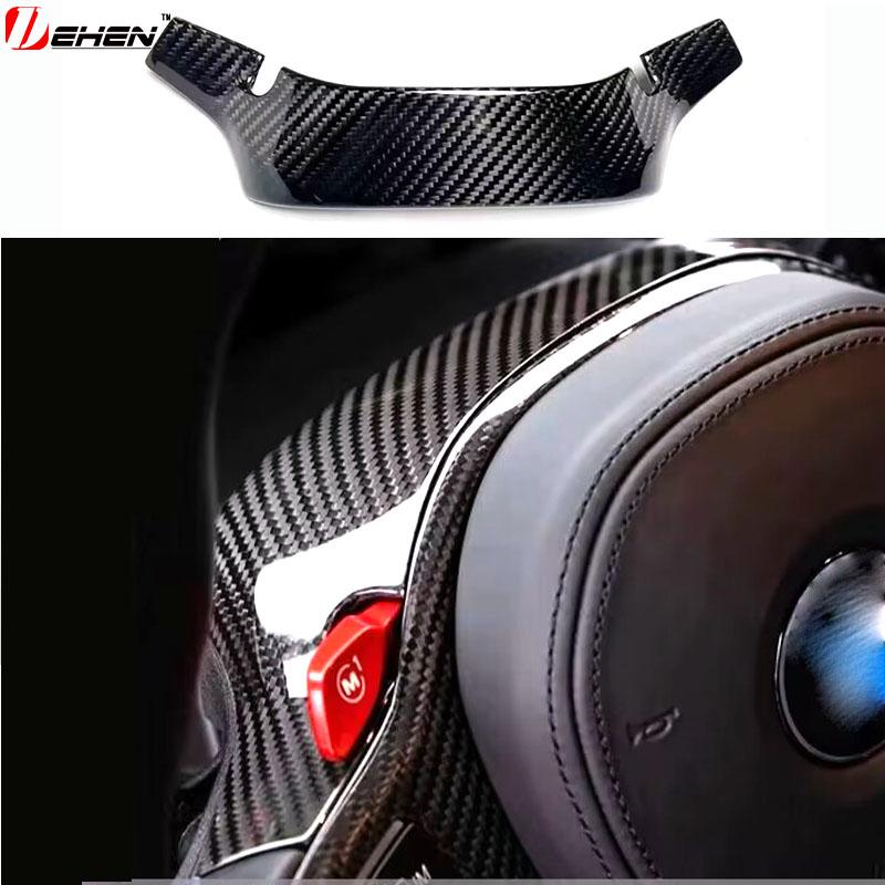

Fit For BMW 5 6 7 8 Series X3 X4 X5 X6 X7 X3M X4M X5M X6M 1PCS Carbon Fiber Car Steering Wheel Panel Decoration Cover Trim Frame