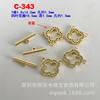 Copper Plated 14K Gold Inlaid Stone Heart & Clover OT Clasp Connector for DIY Accessories