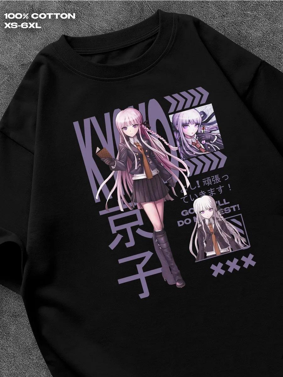 

Киригири Кёко Данганронпа Футболка Мужская Футболка Женские Футболки с Принтом Букв Короткий Рукав Футболка Повседневная Уличная Футболка Топ XXL
