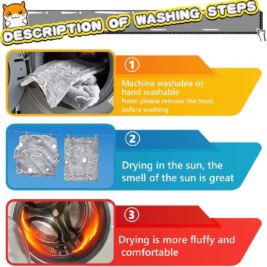 LEFTSTARER Noctilucent Luminous Guinea Pig Rat Hammock Bunkbed Hanging Tunnel and Soft Bed Mat for Ferret Hedgehog Squirrel Hideout Cage Accessories