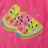 European Inspired Cartoon Embroidery Girls' Short Sleeve Knit Cotton Two-Piece Summer Set.
