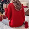 Women's Fashionable Casual Pullover Christmas Turtleneck Knit Sweater With Sleeves, Long-Sleeved Loose Sweater