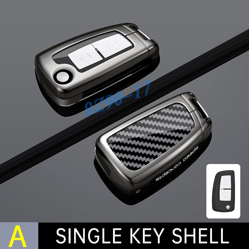 Premium Metal Carbon Fiber Car Key Fob Case Cover Keychain Accessory For Nissan Rogue Sport Qashqai J11 X-Trail T32 Kicks Juke