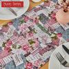 1PC Nuan Series French Romantic Retro Curtains Pink Rose Printed Tassel Table Runner for Dinner Table Decor Kitchen for Home Table Home Decor