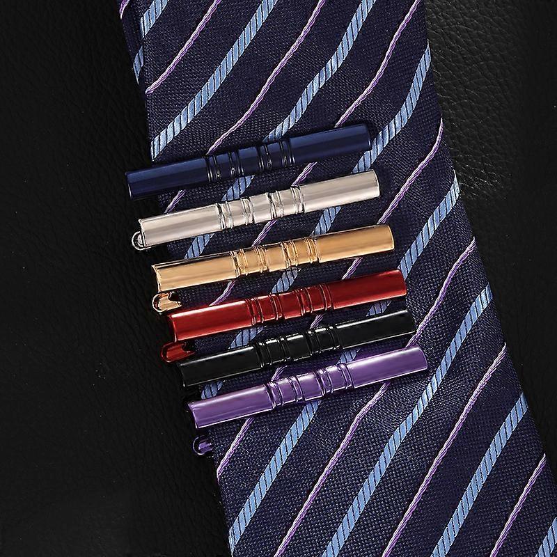 New Twill Men's Electrophoretic Colored Metallic Copper Tie Clip, Business Tie Clip Accessory - Source T1085-BL