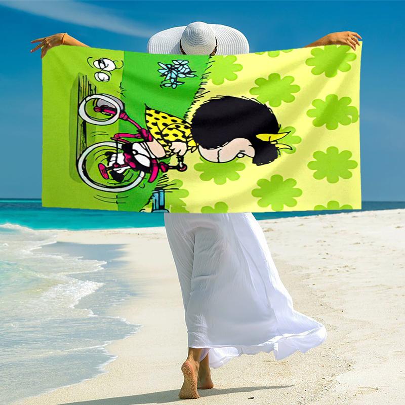 Mafalda Beach Towel Outdoor Camping Beach Towel for Vacation Swim Outdoor Pool Absorbent Bath Towel