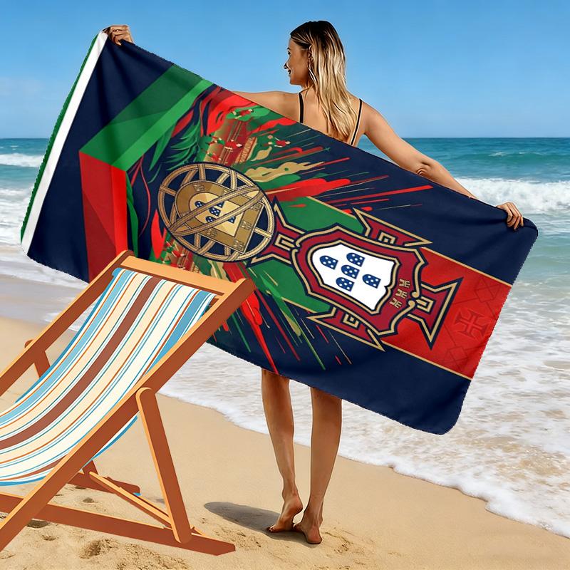 Vibrant Portuguese Heritage Beach Towel Outdoor Camping Beach Towel for Vacation Photos Outdoor Pool Towel Swim Quick-drying Swim Towel Beach