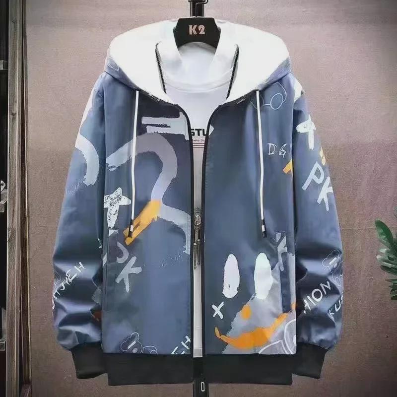 

Толстовка с капюшоном «Граффити» 2024 года: Универсальный, повседневный, дышащий, солнцезащитный модный топ. XL синий