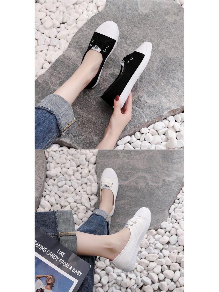 Women's White Breathable Canvas Shoes - Versatile Spring/Summer Footwear for Students, Nurses, and Moms (2025 Edition)