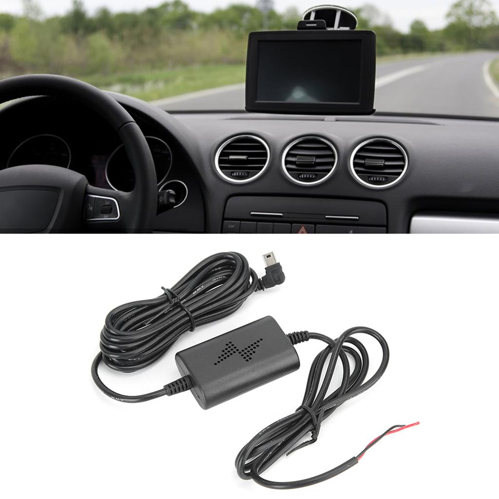 Dash Cam Hardwire Kit 12V24V To 5V 2.5A Left Angle Mini USB Step?Down Line for Parking Monitoring