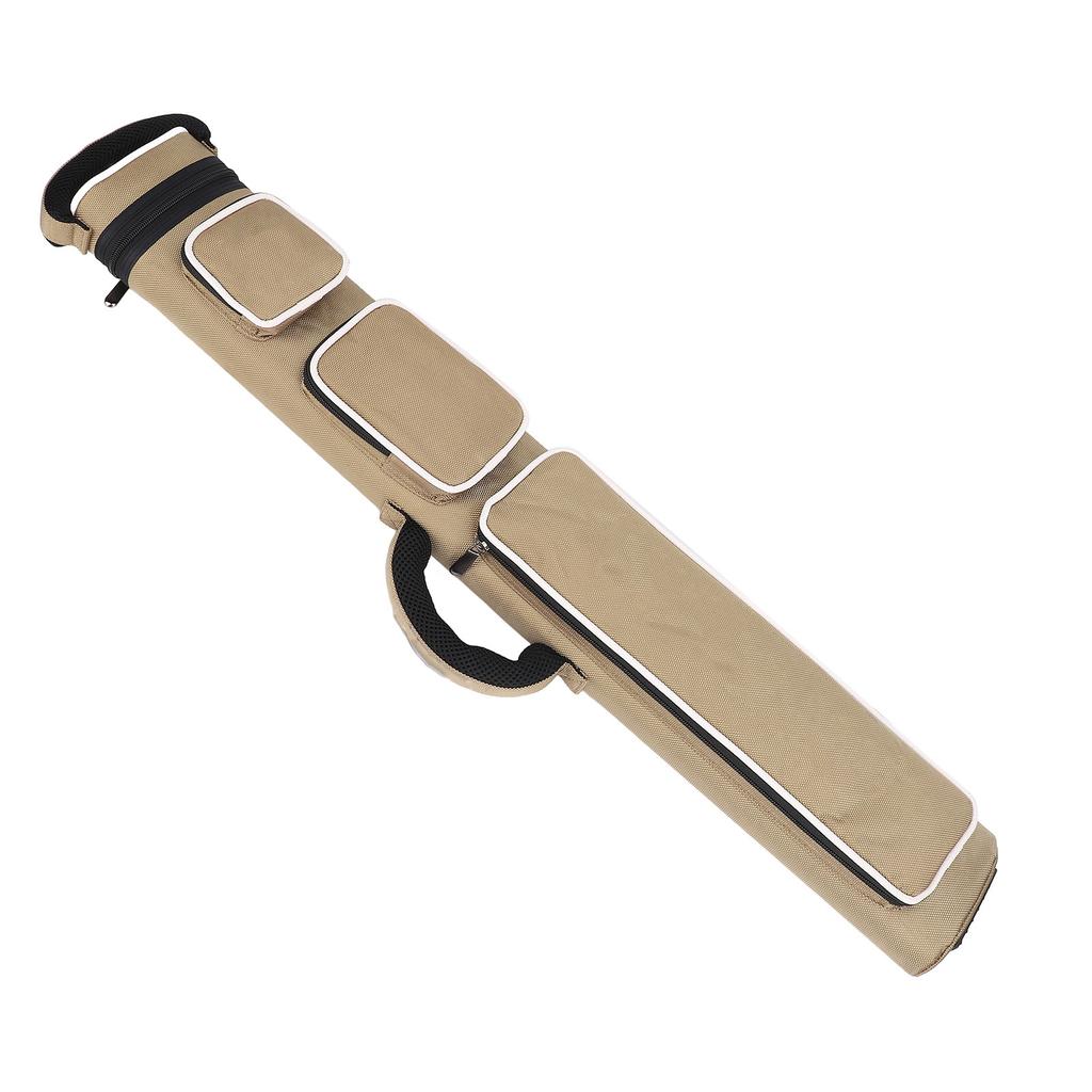 2 X 4 Pool Cue Case Water Resistant Billiard Stick Carrying Bag with Shoulder Strap and Handle Khaki