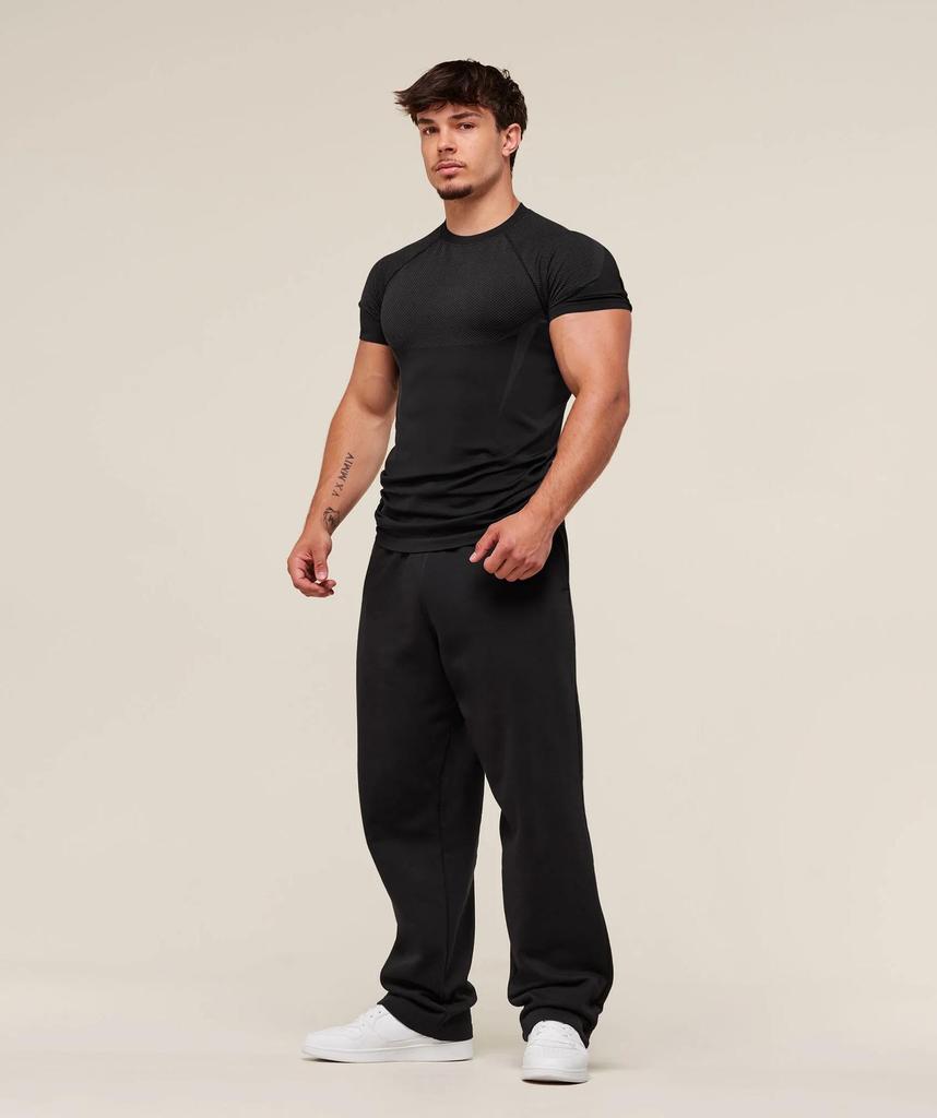 Men's Short Sleeve Gym Sports T-Shirt: Elastic, Crew Neck, Fashion Printed, Fitness Running Training Top