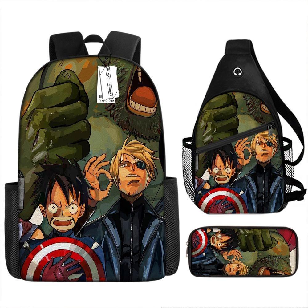 ONE PIECE Cartoon Animation Primary School Third or Fourth Grade Light Burden Reduction Primary and Secondary School Students Storage Bag Storage Bag