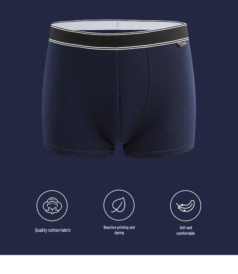 Men's Mid-Rise Pure Cotton Breathable Boxer Briefs - Youth Sports Trendy Style