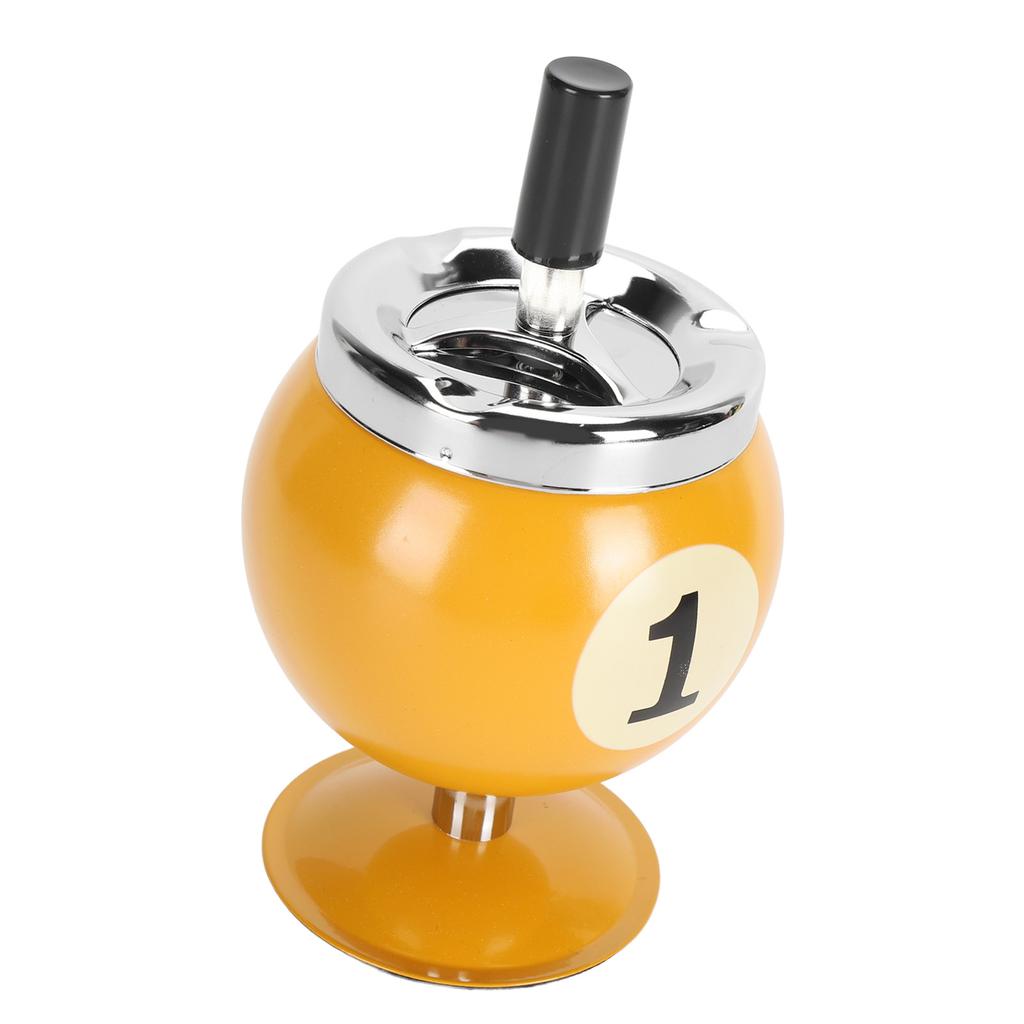 Windproof Ashtray with Lid Iron Stylish Billiard Shaped Decorative Ashtray for Home Restaurant Coffee Shop KTV Bar