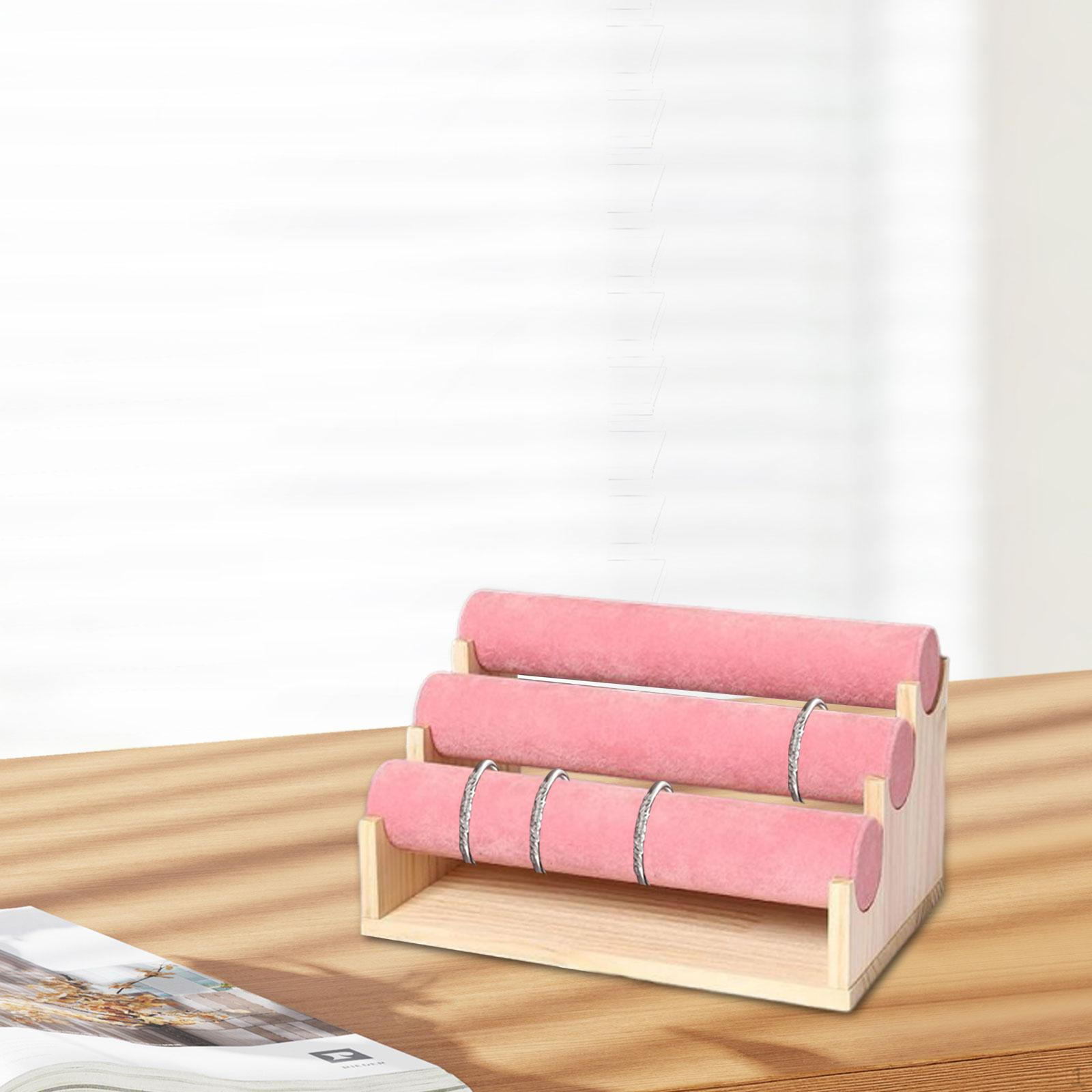 

3-ярусный органайзер-подставка для браслетов для спальни, туалетного столика, домашнего использования розовый