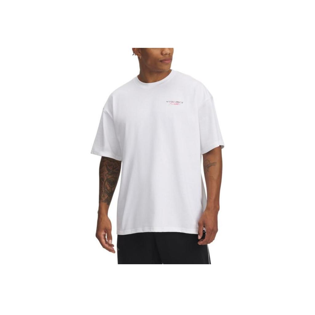Under Armour Project Rock Soft Comfortable Versatile Short Sleeve T-Shirt Men Tops White 1389950-100