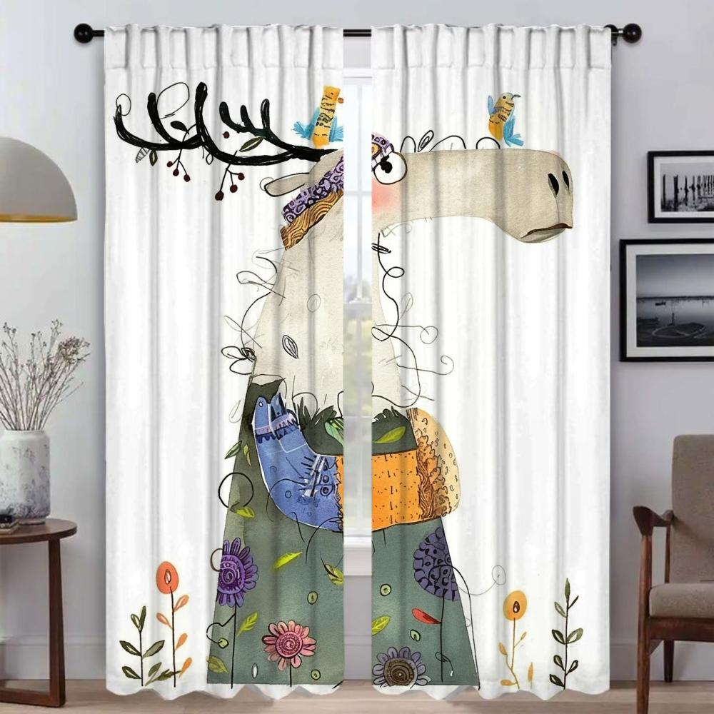 

Милый малыш Грю Шторы для спальни Оконные шторы для комнаты 2 Панельные шторы для домашнего интерьера Разделение Украшения на Хэллоуин W50xH70cmx2pcs-CL