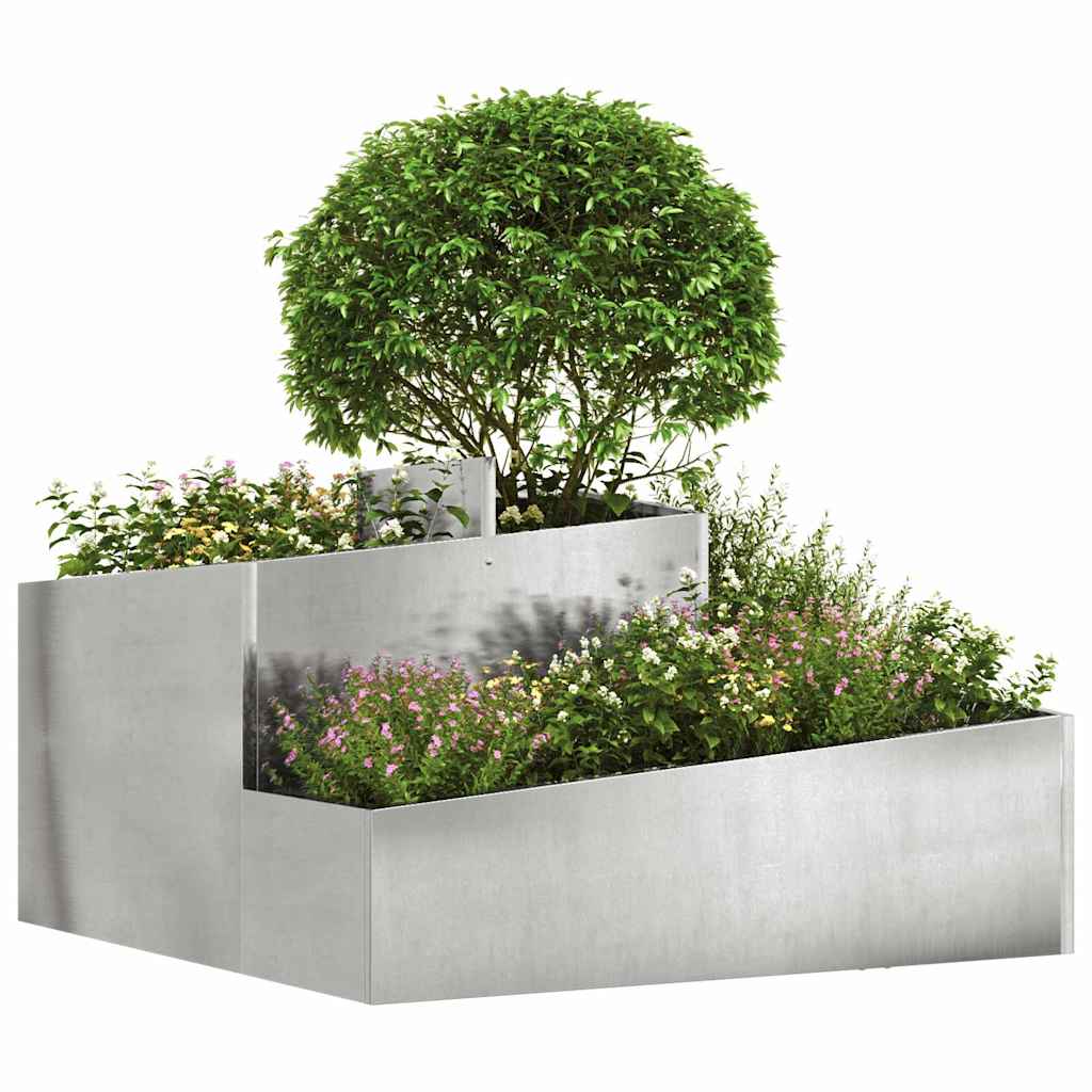 Garden Planter Silver 80 X 80 X 50 Cm Stainless Steel
