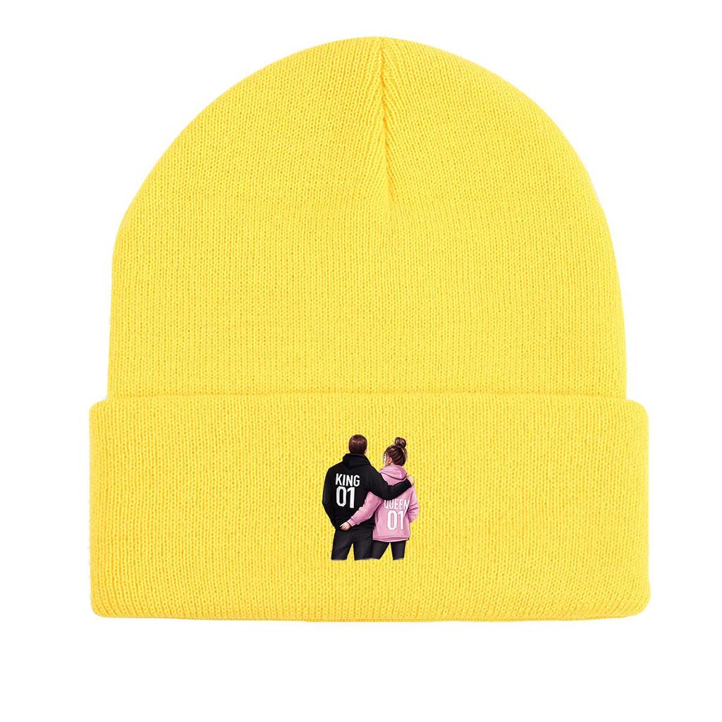 Heart Chile Flag Print Knitted Hat Beanie, Skull Cap Winter Windproof Casual Bonnet Knit Cap Beanie