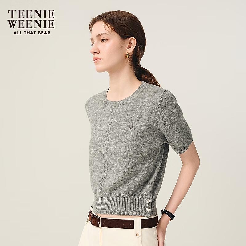 Teenie Weenie Women's Shawl-Style Short Sleeve Knit Sweater