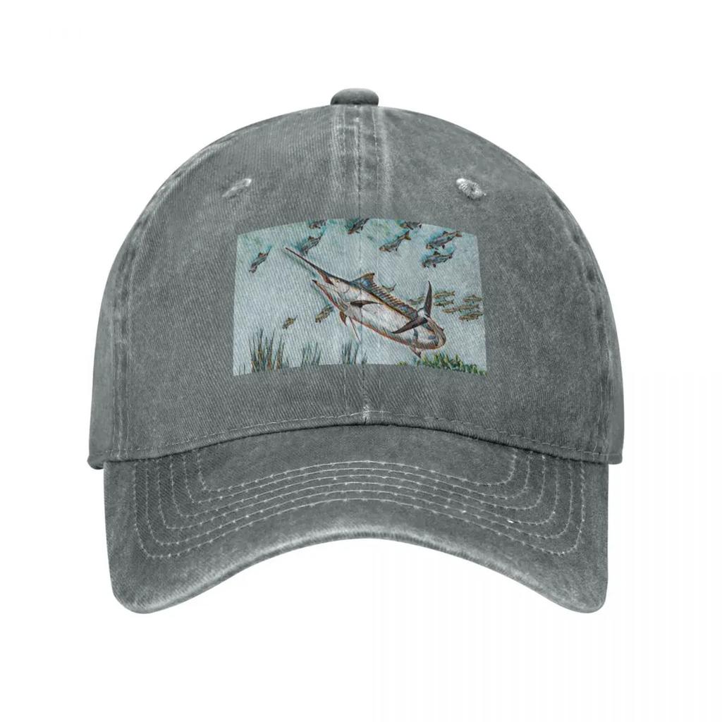 Marlin fish hunt Baseball Cap Trucker Cap custom Hat Beach Unisexs Tennis Women's