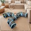 Túnel para Gatos Dobrável Túnel para Gatinhos Suprimentos para Animais de Estimação Passagem em T Túnel de Brinquedo para Brincar Túnel de Brinquedo para Gatos Respirável Barril de Broca para Interior Papel Barulhento