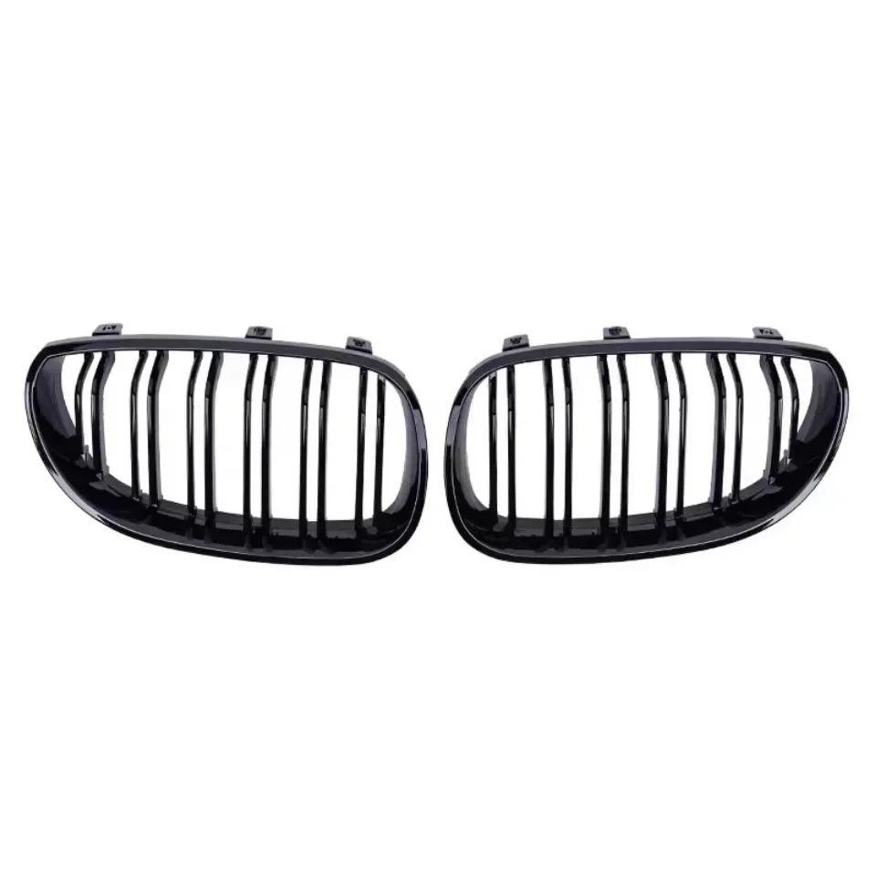 Front Bumper Chrome Diamonds Style Hood Grilles For BMW 5 Series E60/E61 2004-2009 Single Line Style Slat Grilles