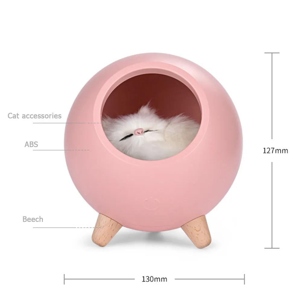 Creative LED Night Light Cute Cat Bluetooth Speaker Music Night Light Rechargeable Touch Sensing Bedroom Bedside Feeding Lamp