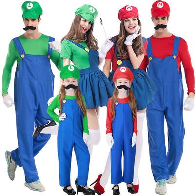 Halloween Costume Mary Cosplay Game Costume Group Stage Costume Plumber Overalls Parent-child Costume