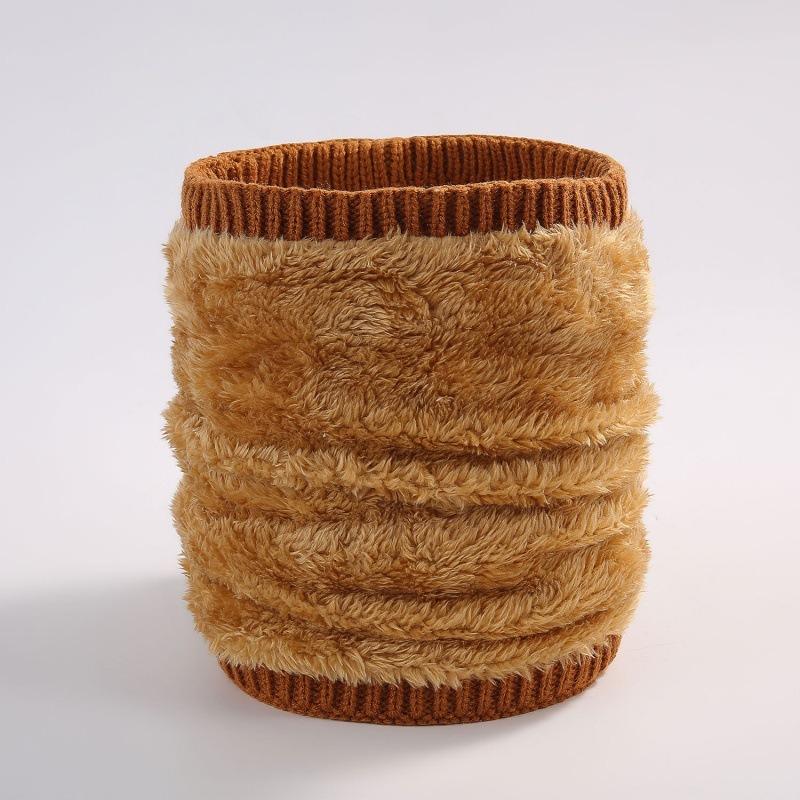 Autumn and winter scarf, couple versatile knitted wool plush solid color winter warm neck cover