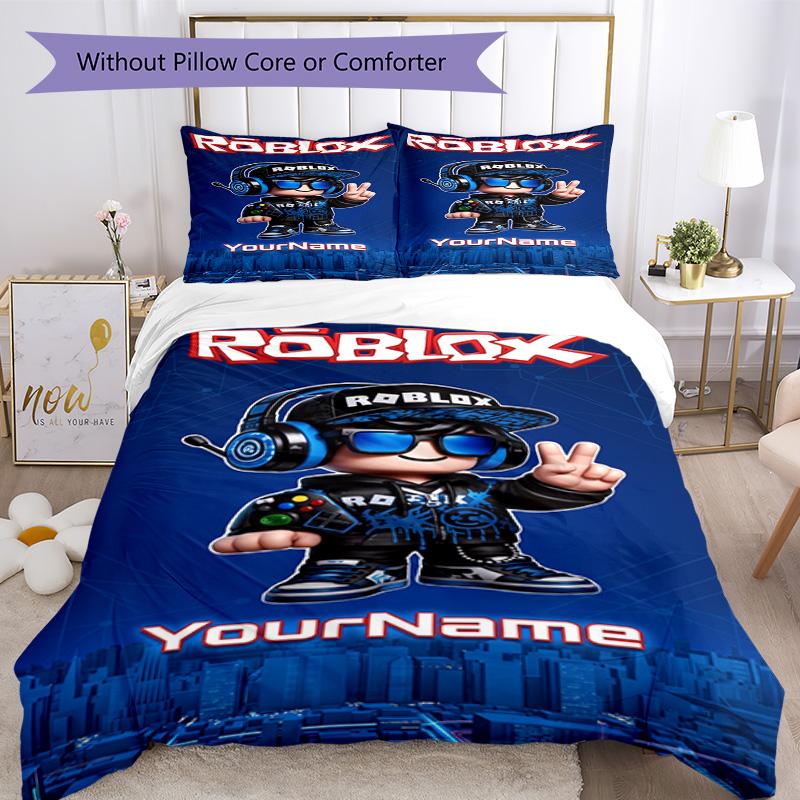 Roblox 414 Customize your name Bedding Set Breathable Duvet Cover with Pillowcases Home Decoration Birthday Gift