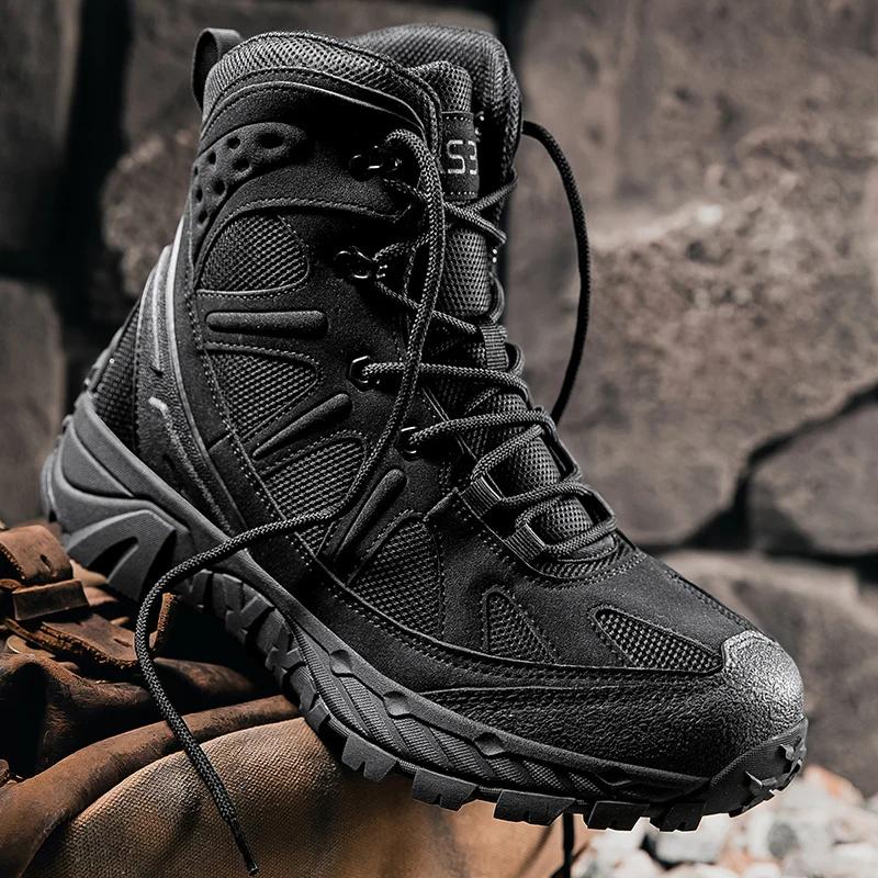 Fashion New Tactical Boots Outdoor Camping Military Style Men's Spring Summer Season Hiking Shoes Comfortable Breathable Sports Gear