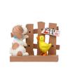 Cartoon Cute Fence Duck Dog Mini Model Ornament For Home And Garden Decoration