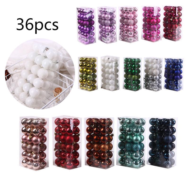 4CM Christmas Irregular Ball Set - 36 Electroplated Ornaments for Tree Decoration