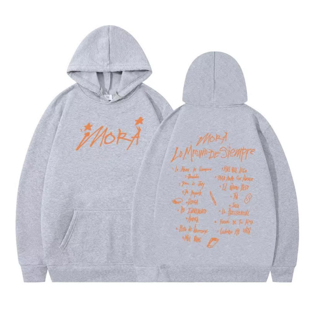 Singer Mora Graphics Letters Vintage Graphic Hoodie Men Fashion Harajuku Tracksuit Long-sleeved Winter Fleece Tops