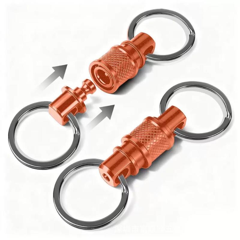 1Pcs Outdoor Edc Tool Double Head Quick Release Buckle Titanium Alloy Keychain Removable Portable Mountaineering Buckle
