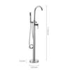 Chrome Polished Bathtub Floor Stand Faucet Mixer Single Handle Mixer Tap 360Rotation Spout With ABS Handshower Bath Mixer Shower Silver