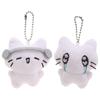 Cartoon Earphones Cat Pendant Bag Hanging Key Ring Cute Sad Cat Doll Keychain  Unisex