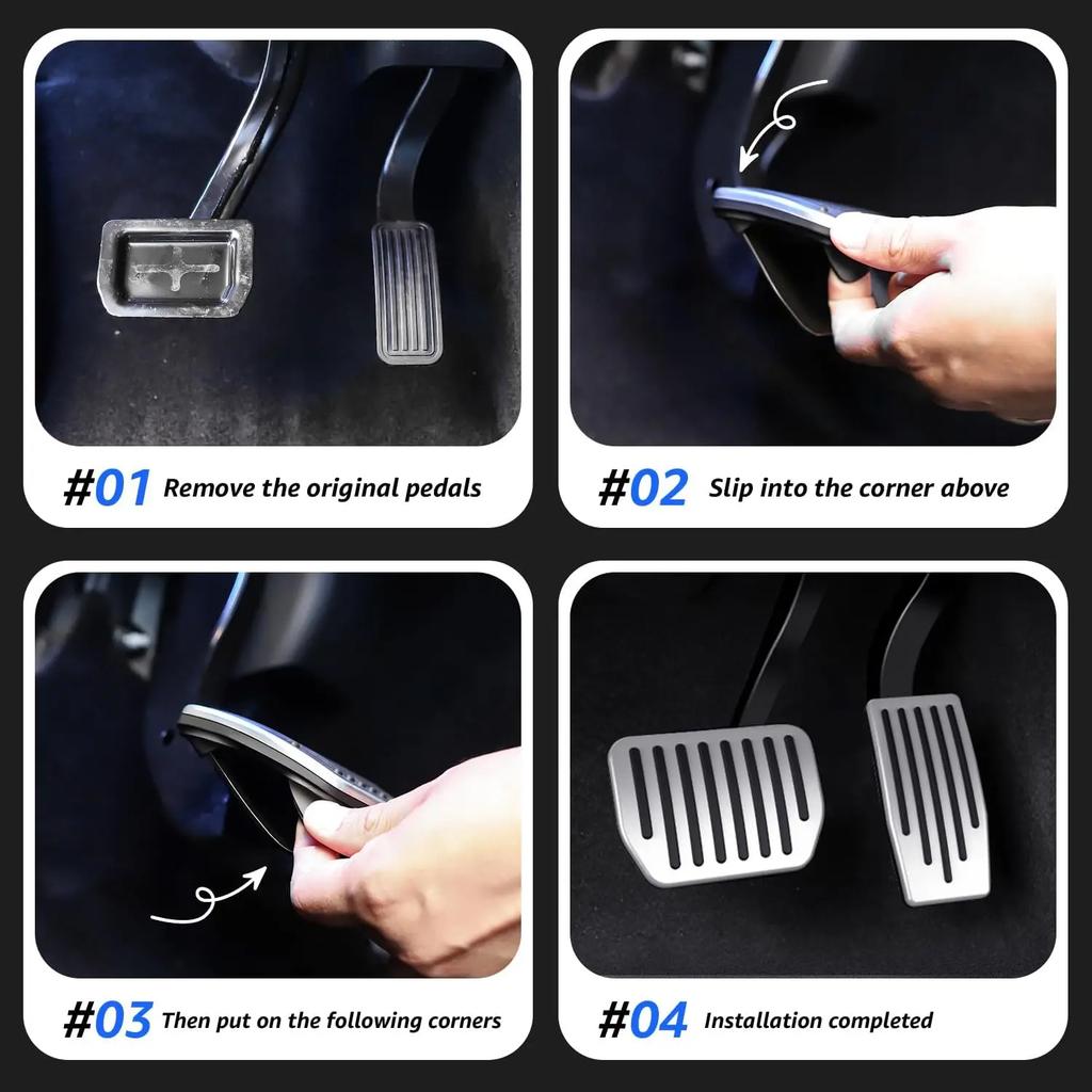 Per Tesla Model Y Juniper 2026 2026 Pedali Poggia Piede Antiscivolo Acceleratore Freno Rest Performance Copri Tappetini in Alluminio