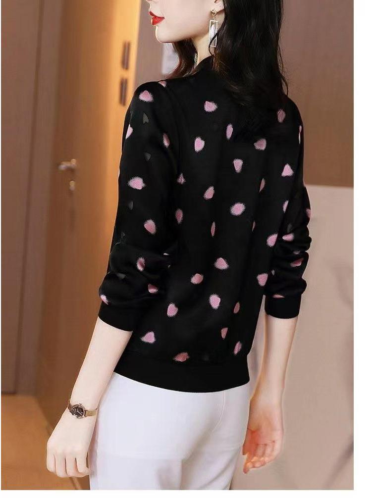Women's Korean Style Chiffon Sun Protection Baseball Jacket with Print