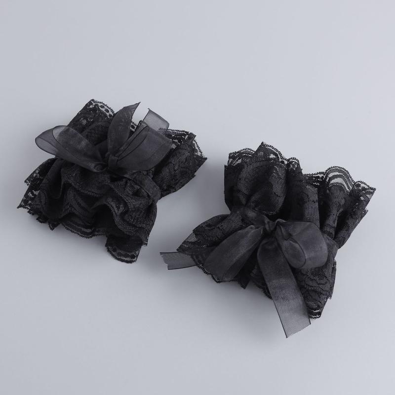 Elegant Lace Jabot Collar Detachable Hollow Design Wrist Cuffs Victorian Style Cosplay Accessory For Women Party Costume