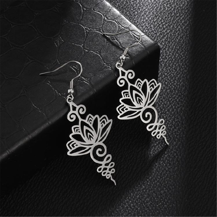 Graceful Flower Pattern Necklace Fashion Matching Earrings Unique Jewelry Stylish Women Necklace for Various Occasions